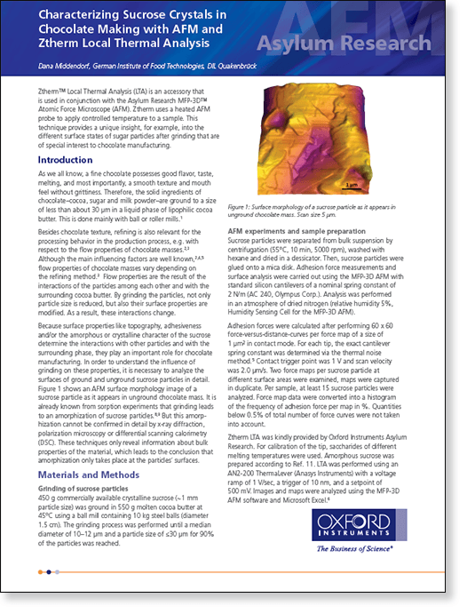 White paper about using atomic force microscopy for food science research